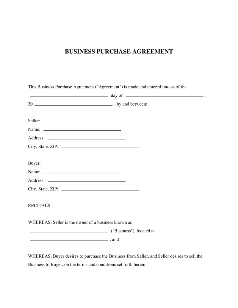 Business Purchase Agreement