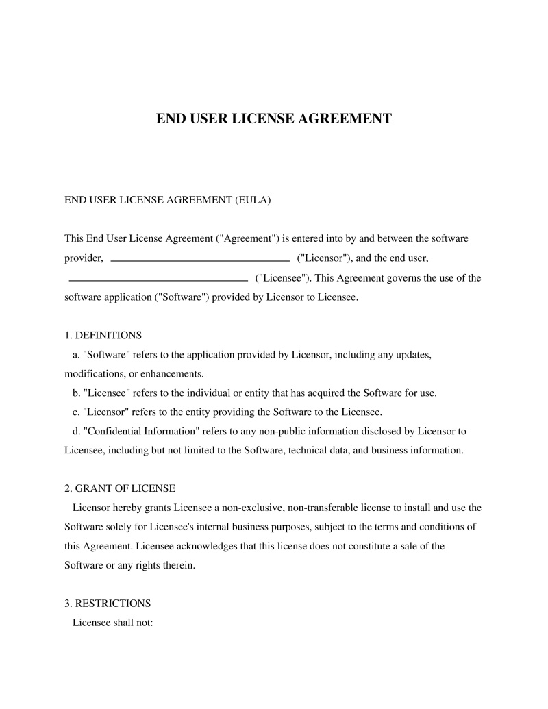 End User License Agreement