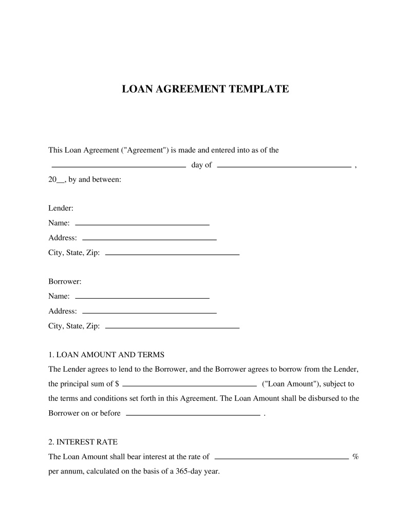 Loan Agreement Template