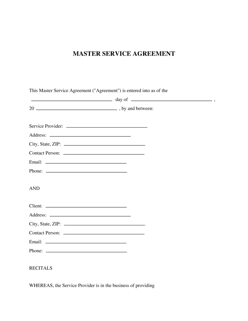 Master Service Agreement