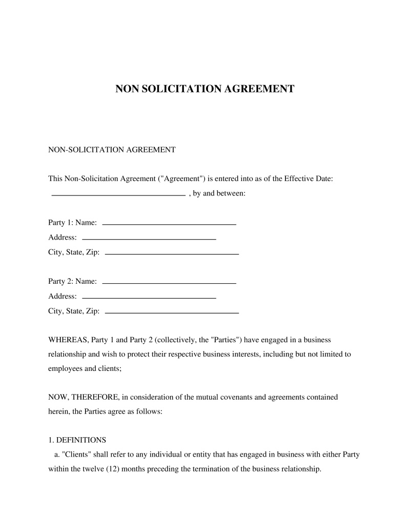 Non Solicitation Agreement