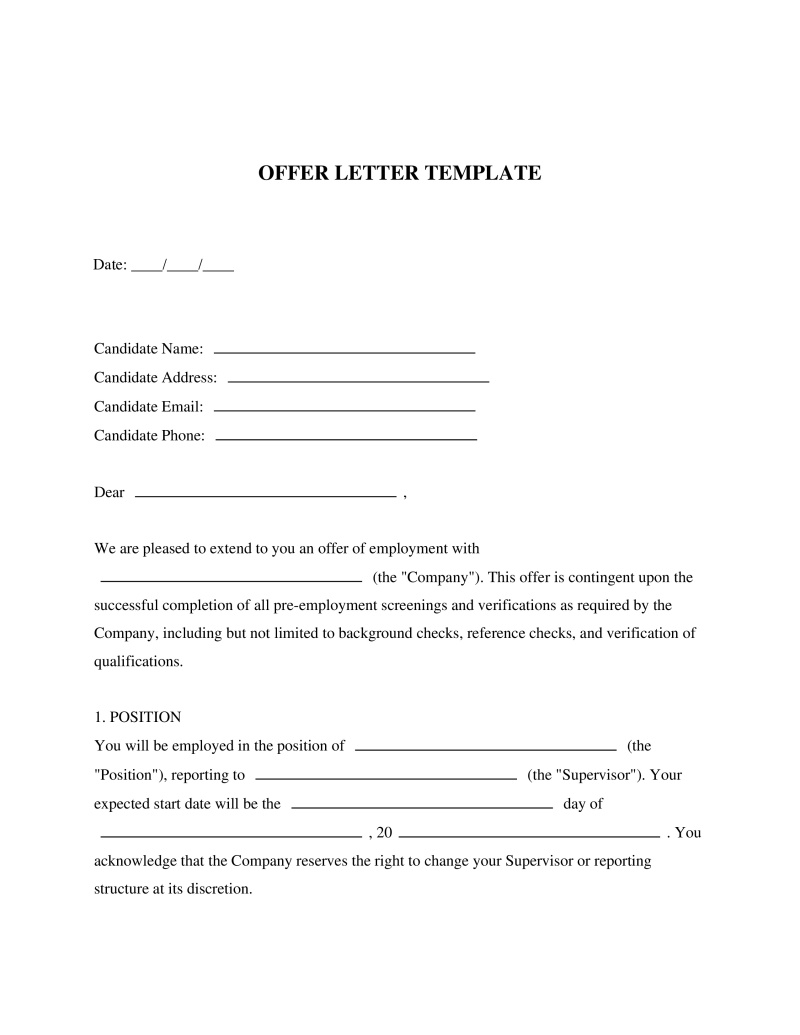 Offer Letter Template