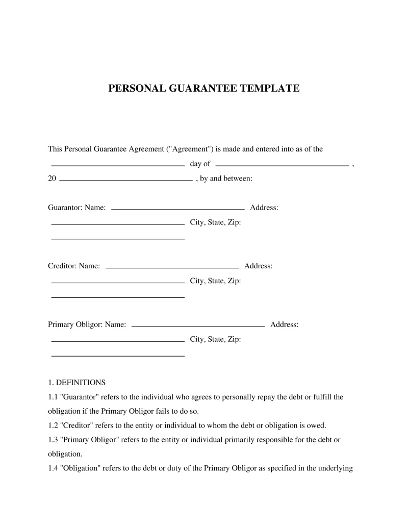 Personal Guarantee