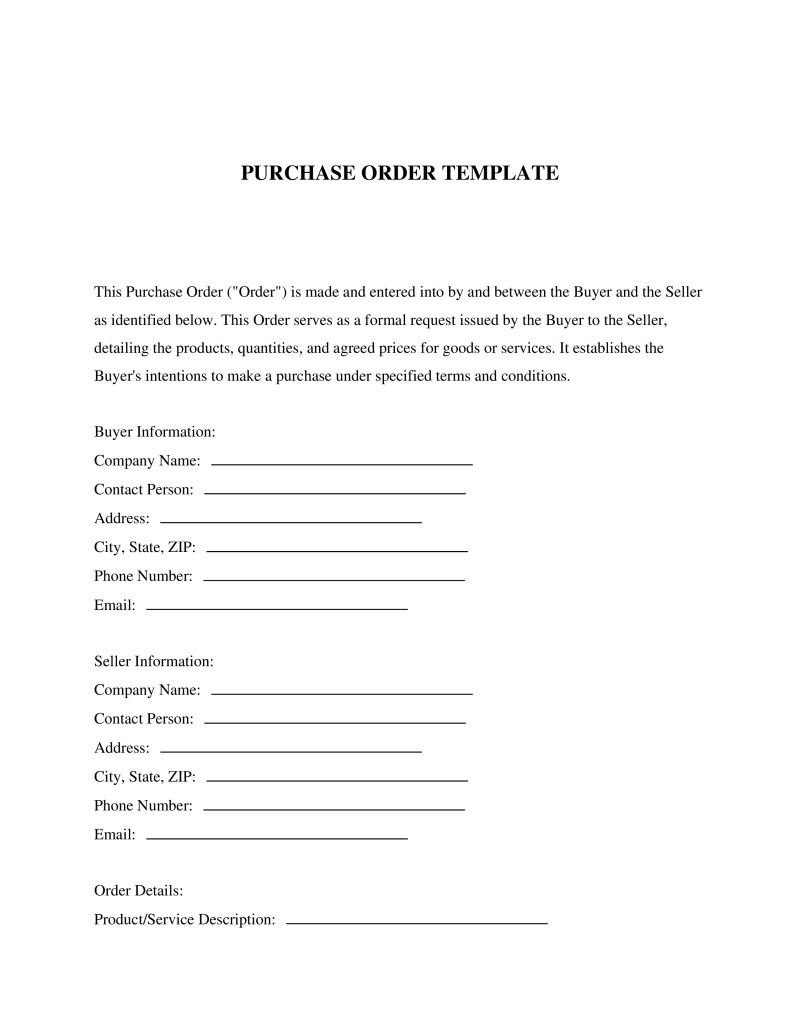 Purchase Order Template