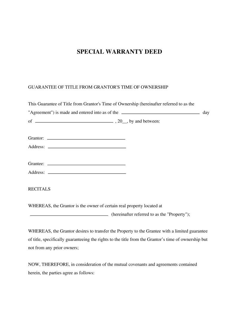 Special Warranty Deed