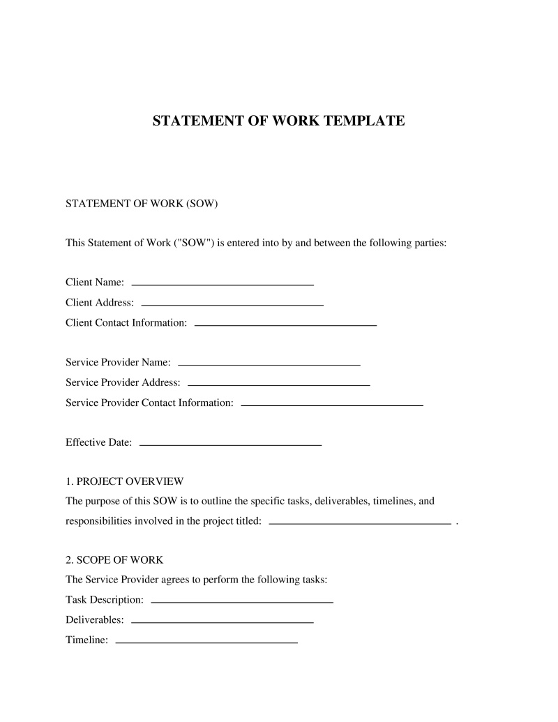 Statement of Work Template