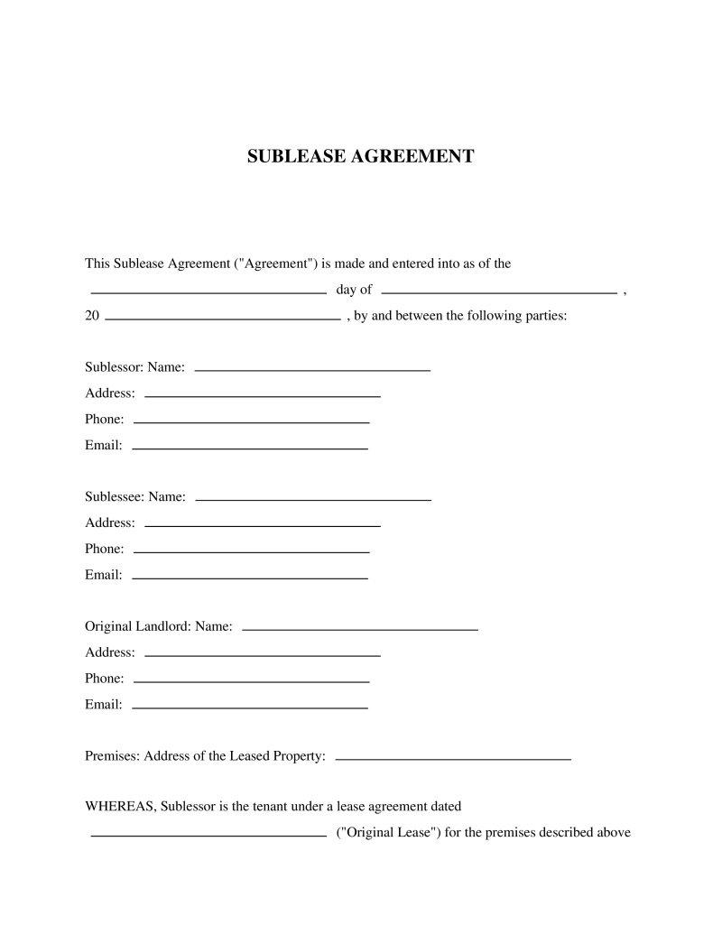 Sublease Agreement