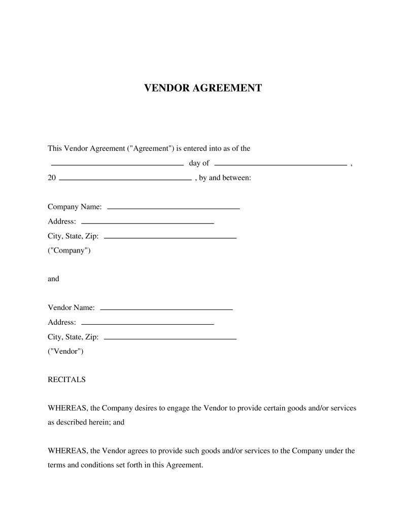 Vendor Agreement